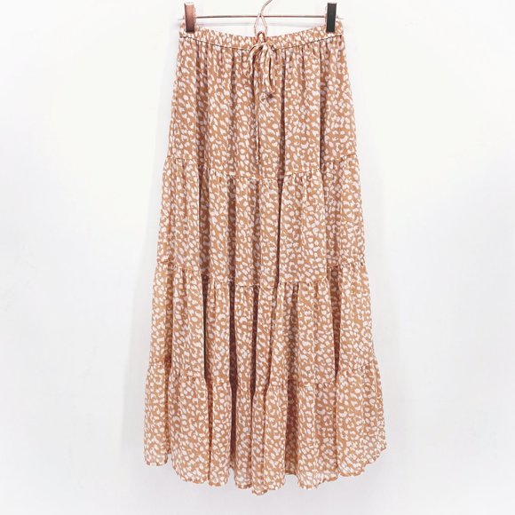 aerie Dresses & Skirts - Aerie Tiered Chiffon Leopard Print Midi Skirt